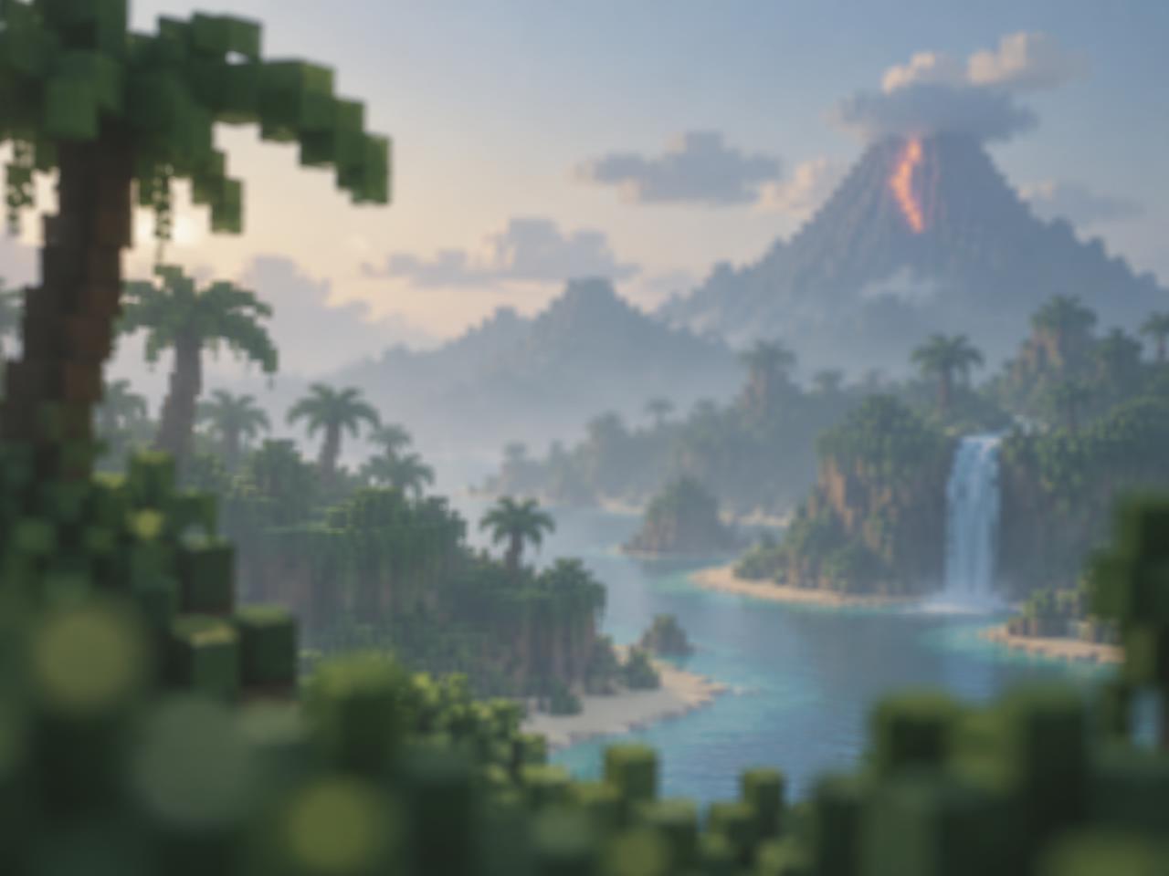 Décor jungle voxel avec conversation Klape