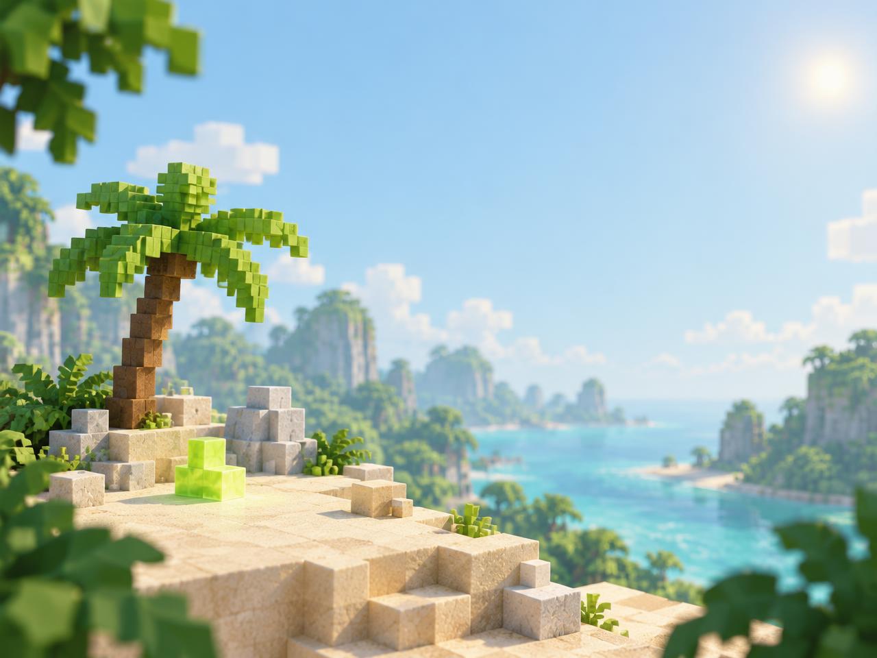 Décor jungle voxel avec fiche prospect qualifié